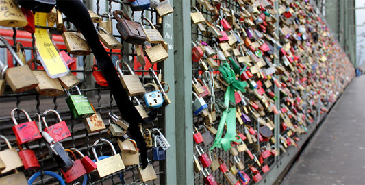 Liebesschlösser in Köln an der Hohenzollernbrücke